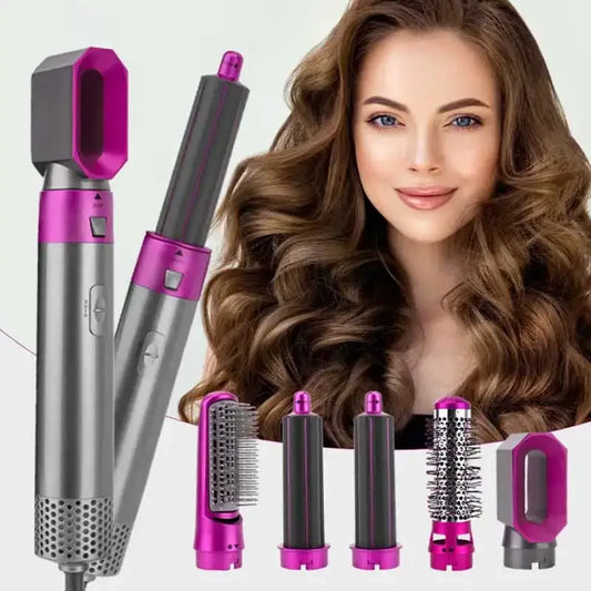 5 In 1 Hot Air Brush Hair Styler Curler Set